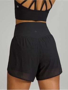 Lululemon Nulu and Mesh High-Rise Yoga Short 3.5" Black 2022 W7CB2S Sz 4